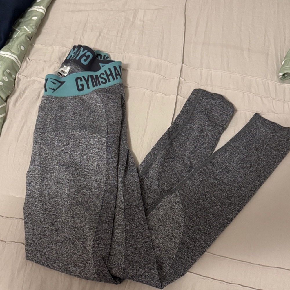 Gymshark Kids Charcoal and Teal Leggings
